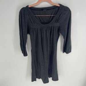 LAmade Women's Gray Scoop Neck 3/4 Sleeve Long Blouse Size Small